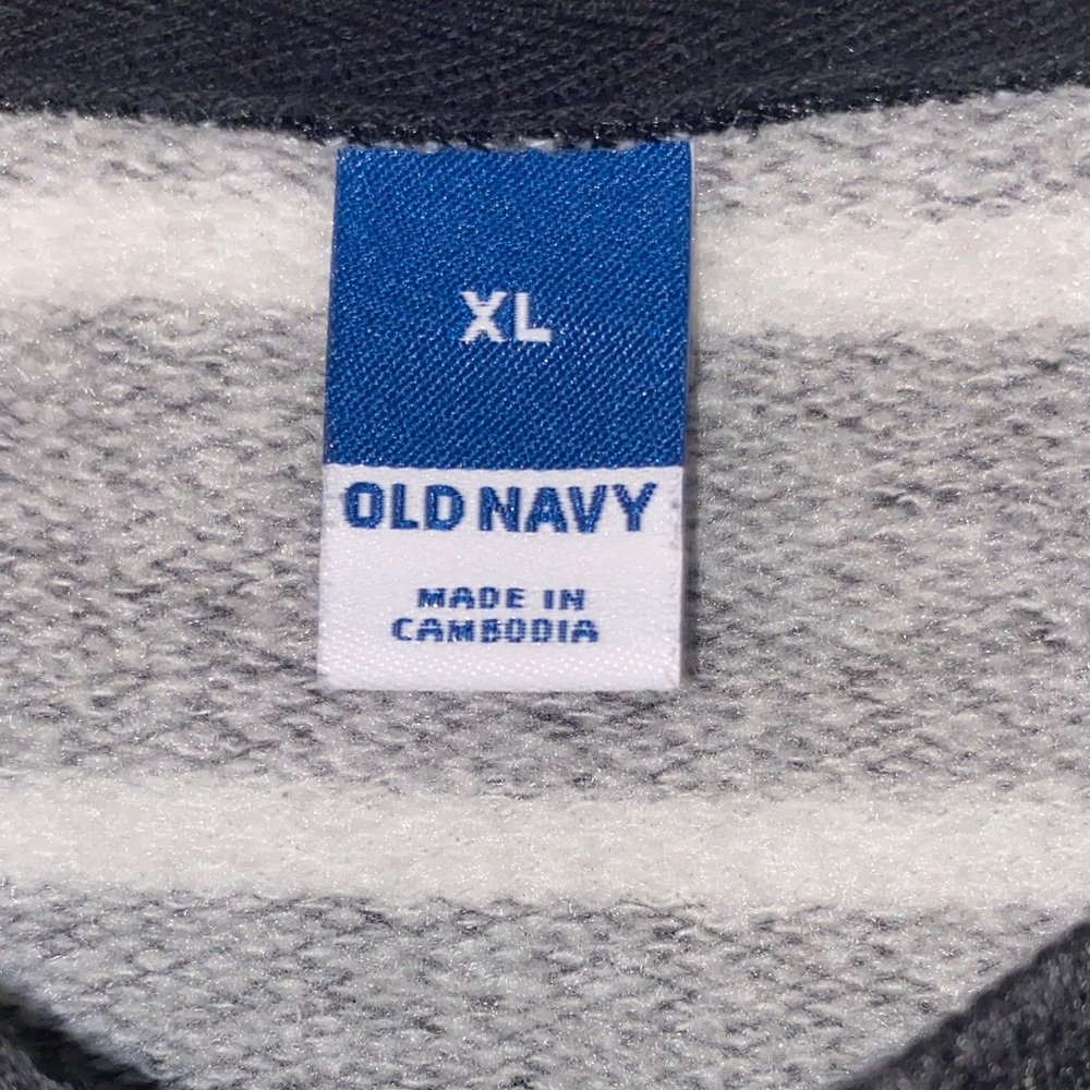 Old Navy • Grey and White • Striped • Crewneck - Picture 2 of 6
